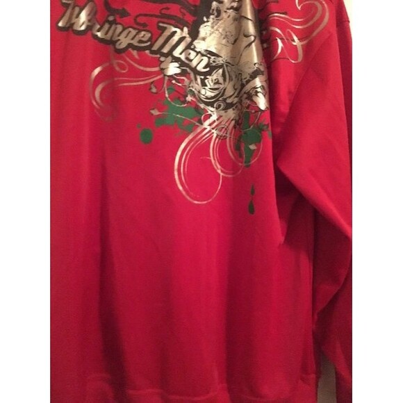 Raider Jean Co. Men's Graphic Print Zip Up Track Jacket Athletic Size Medium Red - Picture 4 of 7
